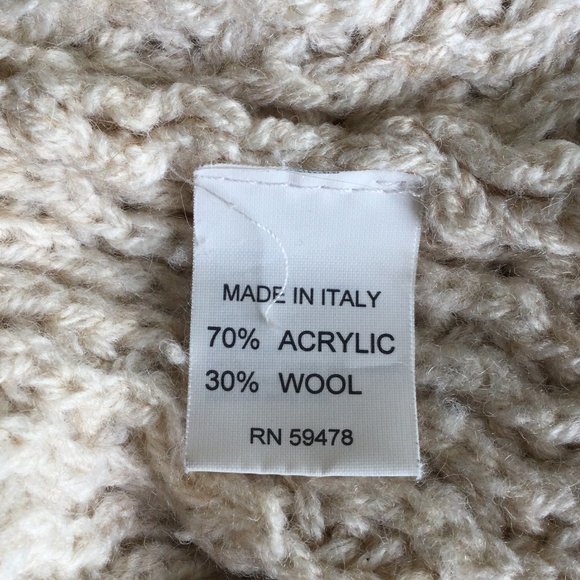 St. Ambecco Italian Wool Blend Long Cream Sweater, Medium - Picture 8 of 9
